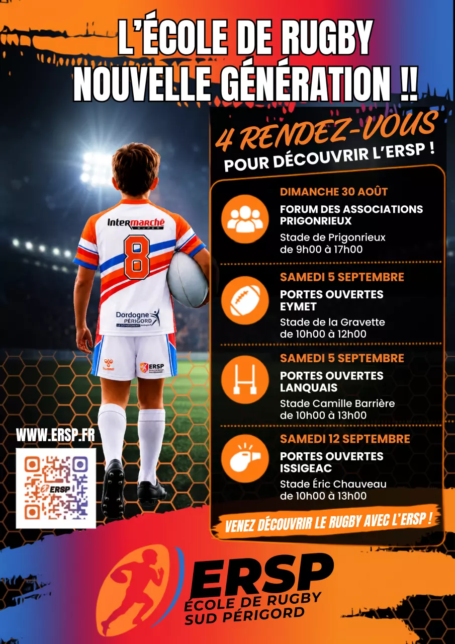 Image d'illustration pour l'actualité : La rentrée de l'ERSP : 4 rendez-vous pour découvrir le rugby !